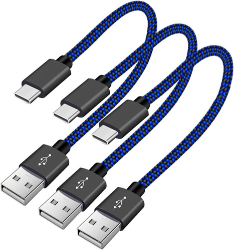 Short Usb C Cable 1.5ft,nylon Braided Fast Charger Cord For 