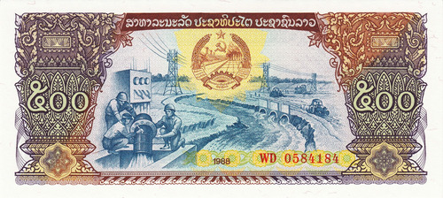 Billete De Laos 500 Kip Republica Socialista Aa#116