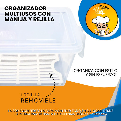 Organizador Multiusos Apilable Con Divisor Y Tapa | Versátil