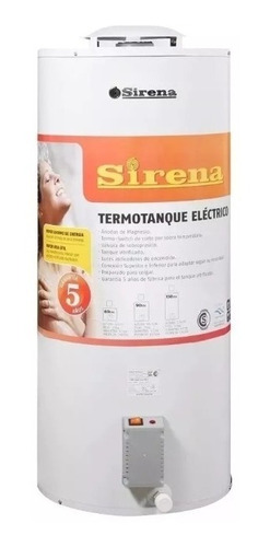 Termotanque Sirena 60lts Te60 Electrico Cnx Inferior Super