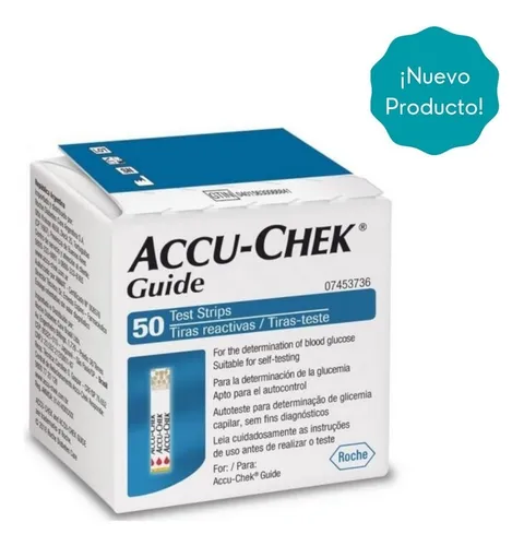 Tiras reactivas Accu Chek guide 50 unidades color negro