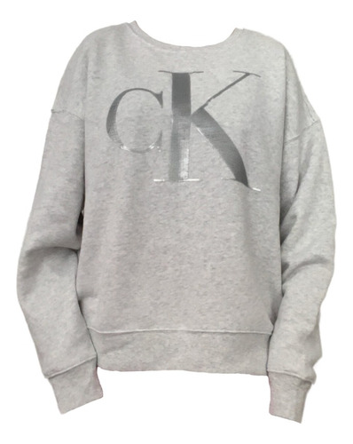 Polerón Calvin Klein Gris Oversized Mujer