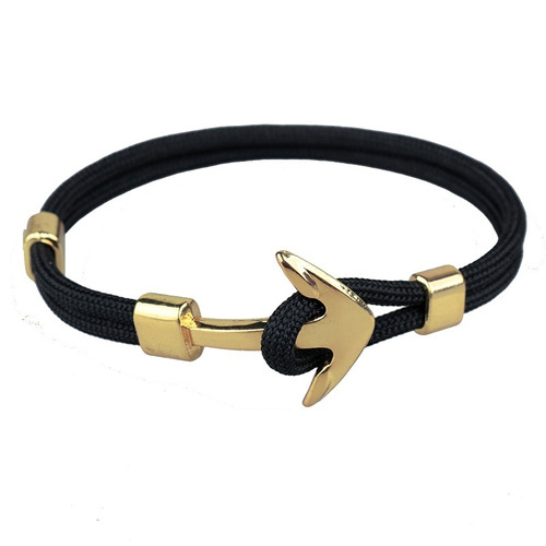 Pulsera De Ancla Negro Hombre Mujer Moda 2019