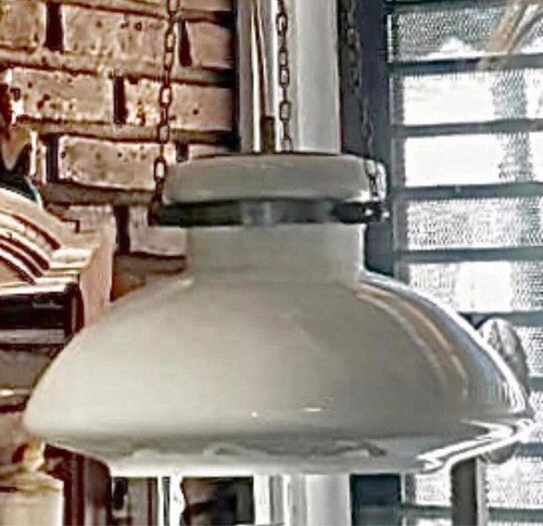Antigua Lámpara De Opalina Retro Colgante