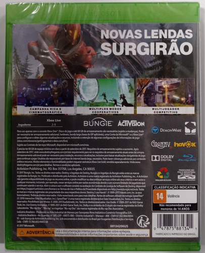 Jogo Destiny 2 Xbox One Físico Lacrado