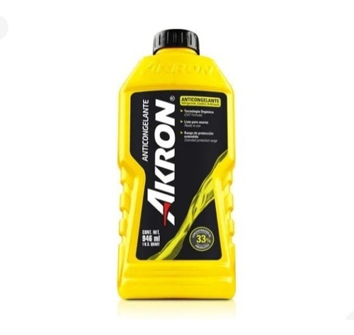 Anticongelante Para Auto Marca Akron 33% De Concentración 