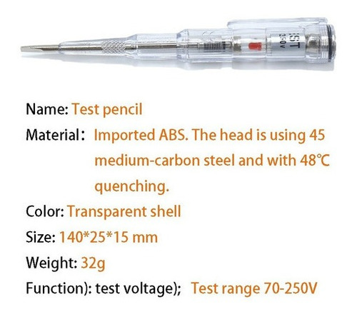 Sensor Pen Wire Test 70-250 V, Medidor Eléctrico A Prueba De