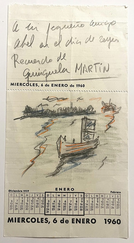 Dibujo Original De Benito Quinquela Martin - 1960