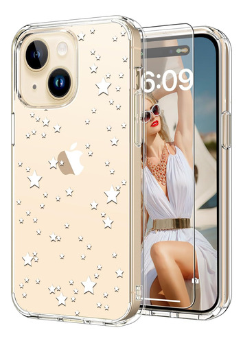 Funda P/ iPhone 15 Plus Icedio, Diseño De Estrellas Bonitas