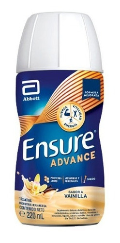 Imagen 1 de 1 de Suplemento en líquido Ensure Advance omega 3 sabor vainilla en botella de 220mL