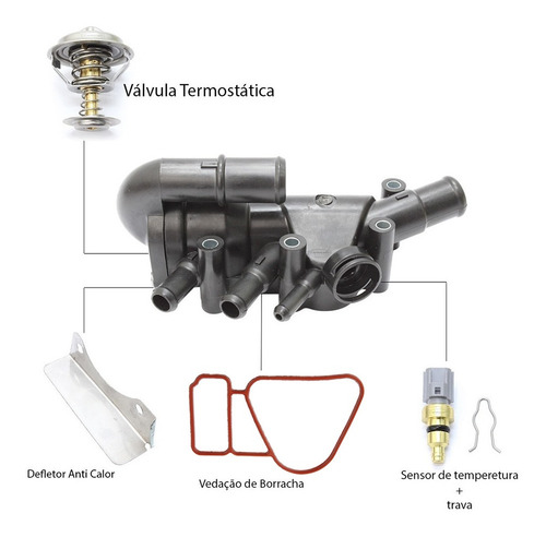 Válvula Termostática Completa Com Defletor, Sensor E Junta