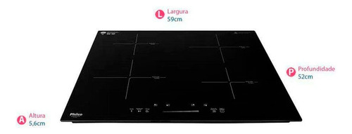 Fogão Cooktop De Indução Pct40p 9 Níveis+turbo Touch Preto P