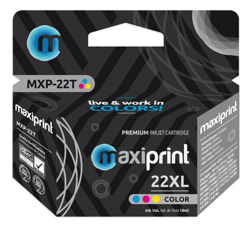 Cartucho Tinta Color Hp 22xl Officejet4355 J3608 J3640 J3650