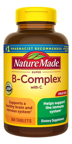 Complejo Super B Con Vitamina C Nature Made 360 Tabletas