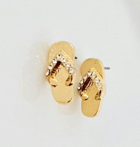 Aretes Huarache Oro Lam Y Brillantes