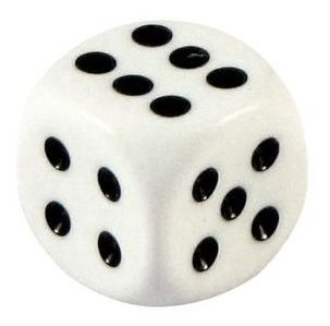Dados Blancos 19 Mm Con Puntos Ng X 10 U. Ar1 Db10 Ellobo