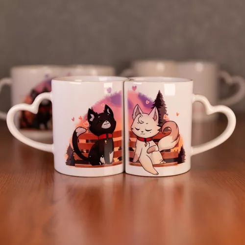 Taza pareja gatos - pandaenlinea