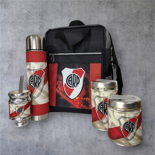 Equipo De Mate Completo/ Kit/set Matero River Plate/p.marbry Negro River M3