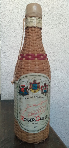 Antiguo Roger Gallet Frasco Botella Esterilla Colonia Perfum