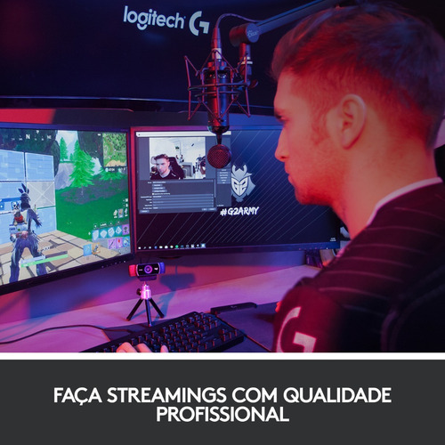 Webcam Full Hd Logitech C922 Pro Stream Com Microfone Embutido Preto