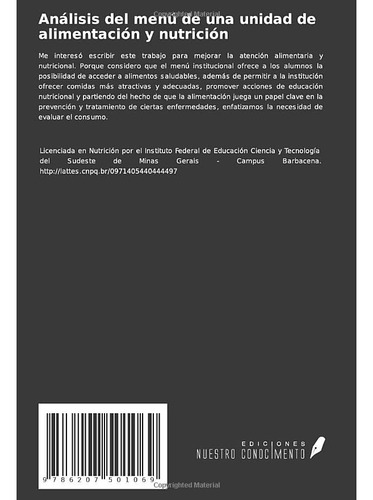 Analisis Del Menu De Una Unidad De Alimentacion Y Nutricion: