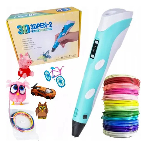 Lapiz 3d Impresora Con Pantalla + Soporte + Filamentos Multicolor