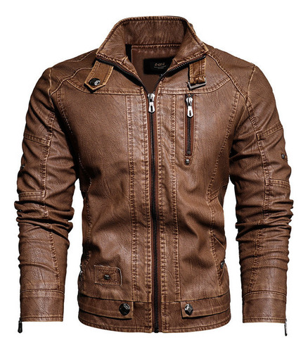 Chaqueta De Pu Para Hombre De Alta Calidad Estilo Nostálgico