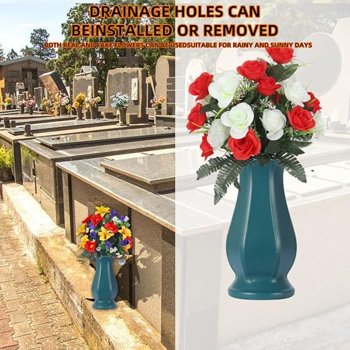 Jarrón Cementerio Flores Frescas Artificiales Staca Jardín P