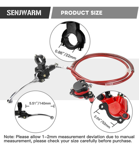 Kit De Freno Hidráulico Para Mini Bicicleta Senjwarm 7/8 Pul