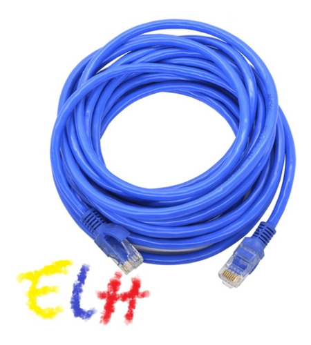  Cable Red Internet 10 Metros Rj45 Categoria 5e Jaltech Azul