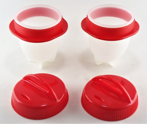 Forma De Silicone De Cozinhar Ovos Fácil Egg Fit Magic 2pçs Cor Vermelho