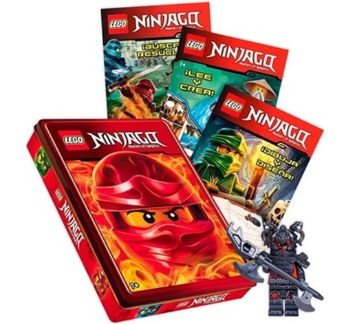 Lego Ninjago - Pack Libros Actividades + Caja Metalica