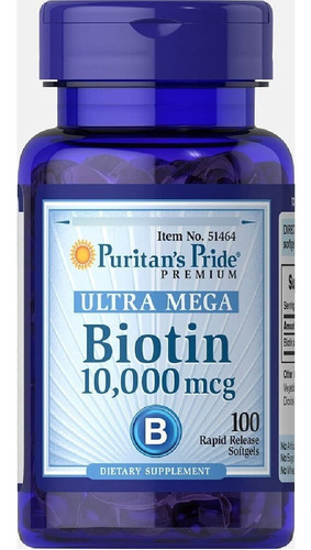 Biotina 10000 Mcg Puritan's Pride 100 Capsulas