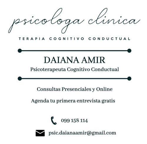Psicóloga Clínica - 1era Consulta Sin Costo