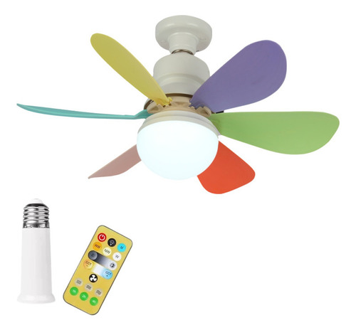 Ventilador De Techo Led Pequeño Con Luz Con Control Remoto