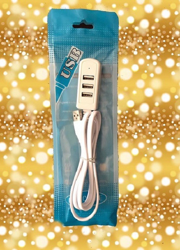 Imagen 2 de 2 de Hub Usb 3 Puertos Multiplicador Zapatilla Con Cable 1.5 Mts