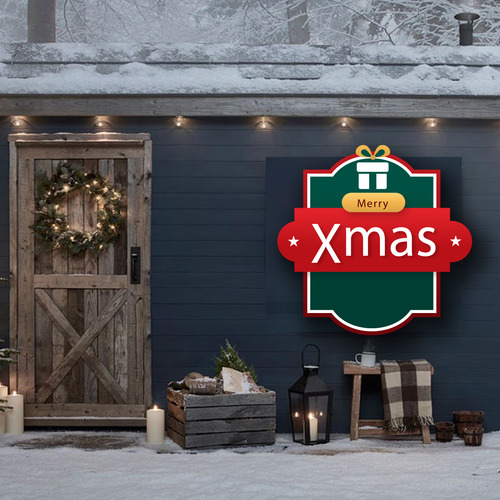 Letrero Luminoso 3d Para Exterior Xmas Navidad