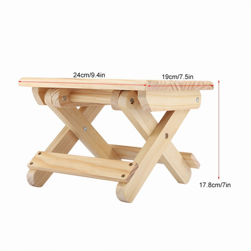 Práctico Banco Pequeño Plegable De Madera Maciza