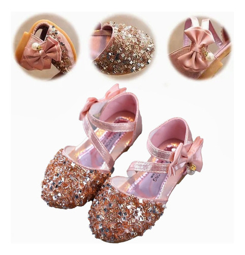 Zapato De Fiesta Glitter Niña Zapatillas Princesas Disney
