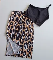 Comprar Pollera Tubo Alta Maitenas Mujer Animal Print