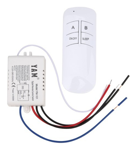 Kit Receptor Inalambrico 220v 1 Canal + 1 Control Alarma