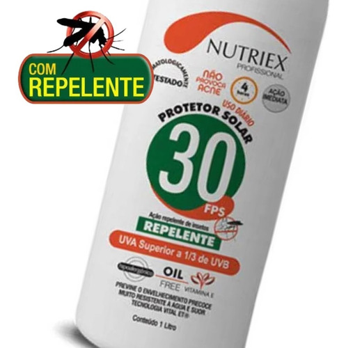 Imagem 2 de 3 de Protetor Solar Fps 30 1/3 Uva C/ Repelente 1lt Nutriex