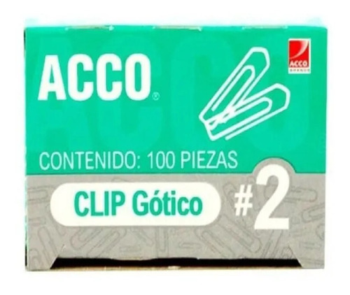 Clip Gótico No. 2 100 Pz C/5 Cajas Acco