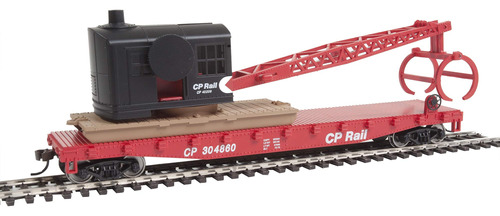 Walthers Trainline Ho Scale Model Flatcar Con Grua De Tala -