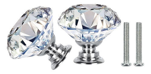 15 Pcs Perillas Jaladeras De Cristal En Forma De Diamante
