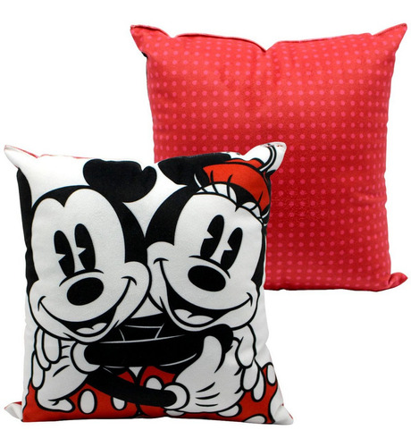 Almofada Mickey Minnie Mouse Aveludada 25x25 Oficial Disney