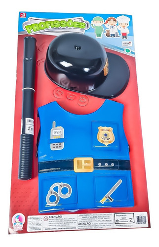 Imagem 3 de 3 de Brinquedo Fantasia Infantil Kit Policial Criança Acessório
