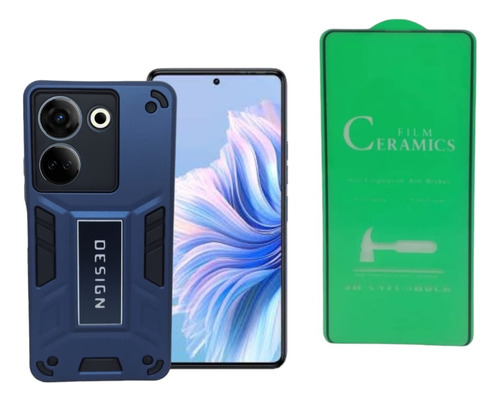 Forro Armadura Para Tecno Camon 20- 20 Pro Y Vidrio Ceramico