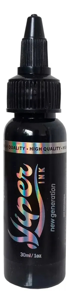 Tinta Para Tatuagem Viper Ink Preta 30 Ml, Para Traço Preto Linha