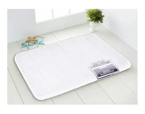 Alfombra De Baño La Bastilla Antideslizante 40 X 60 Cm Color Blanco |  MercadoLibre